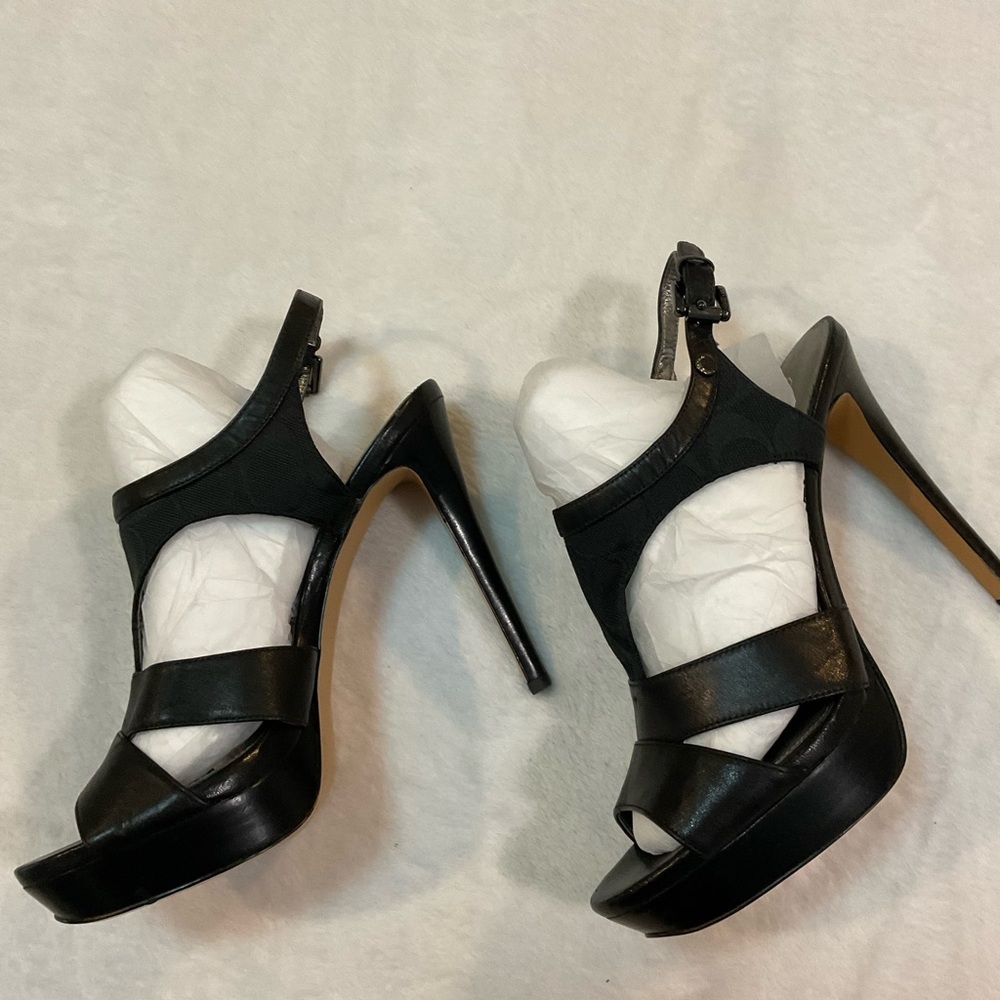 Coach Black Strappy High Heels - Picture 5 of 11
